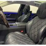 Luxury car interior with diamond-stitched leather seats