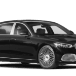 Black Mercedes-Maybach luxury sedan side view