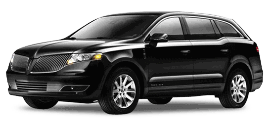 Black luxury SUV on white background