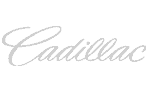 Cadillac script logo in white on black background