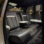 Luxury car rear seats with starry ceiling lights