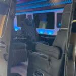 Luxury van interior with LED ceiling lights