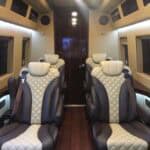 Luxury van interior with leather captain seats