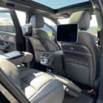 Luxury SUV rear seats with entertainment screens