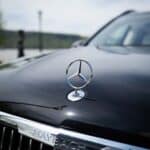 Mercedes-Maybach hood ornament on luxury car grille