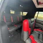 Black and red leather SUV interior seating