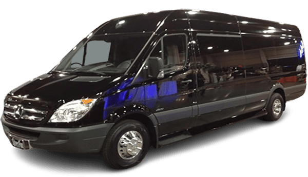 Black luxury Mercedes Sprinter passenger van