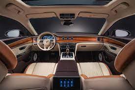 Luxury car interior with tan leather and sunroof