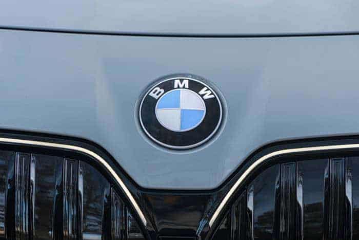 BMW logo on car front grille