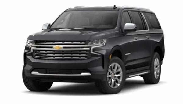 Dark gray Chevrolet SUV on white background