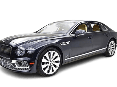 Black luxury sedan isolated on white background