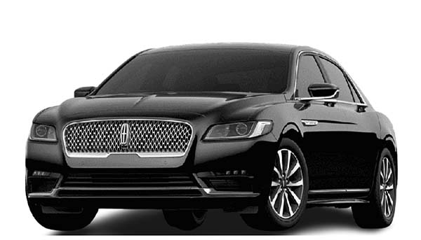 Black Lincoln luxury sedan on white background