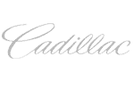 Cadillac logo in elegant script on gray background