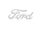 White Ford logo on gray background