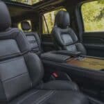 Luxury SUV interior with black leather seats
