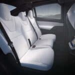 White leather rear seats in modern car interior