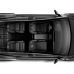 Top view of black SUV interior layout