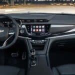 Modern Cadillac car interior with dashboard and touchscreen