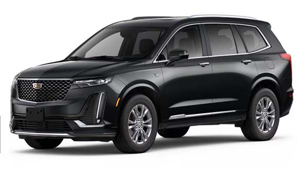 Black Cadillac XT6 SUV on white background