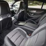 Luxury car interior with leather rear seats