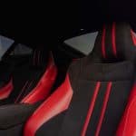 Red and black sports car interior seats