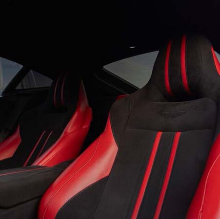 Red and black sports car interior seats