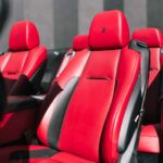 Red luxury leather car seats interior