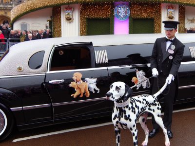 Dalmatian with chauffeur at Westminster Kennel Club event