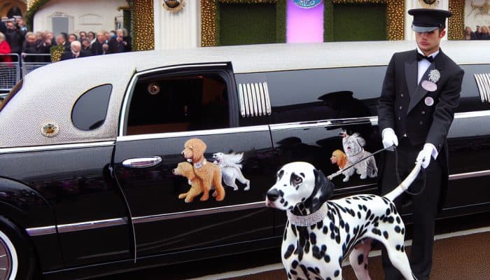 Dalmatian with chauffeur at Westminster Kennel Club event