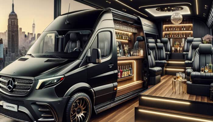 elevate your group travel experience: discover the 12 passenger mercedes sprinter limo from bubz limos nyc!