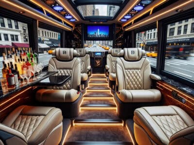 elevate your travel experience: inside bubz limos nyc's luxury ford shuttle bus