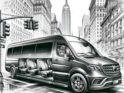 experience nyc in comfort: discover bubz limos' 14 passenger shuttle sprinter for group transfers