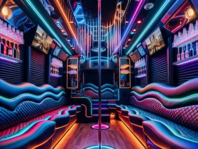 experience the ultimate celebration: inside bubz limos nyc's 50 passenger party bus!