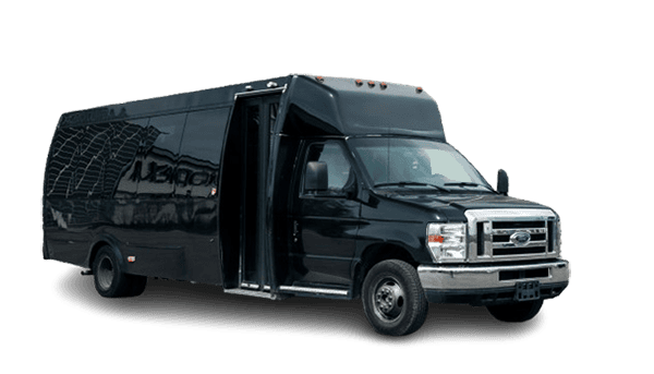 Black cargo van with side door open