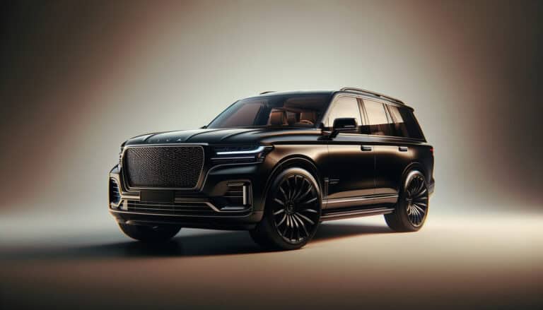 Black luxury SUV on neutral studio background