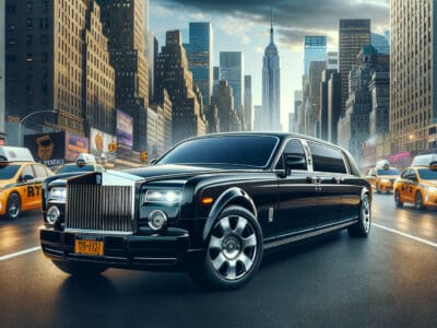 Black Rolls-Royce limousine in New York City