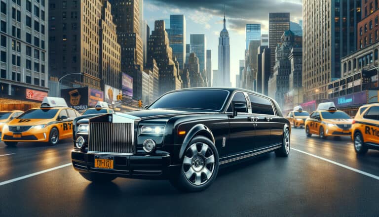 Black Rolls-Royce limousine in New York City