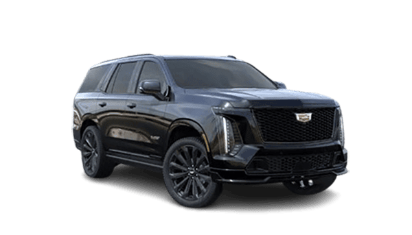 Black Cadillac Escalade SUV on white background