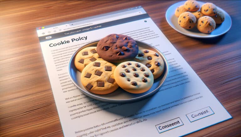 Plate of cookies on cookie policy document