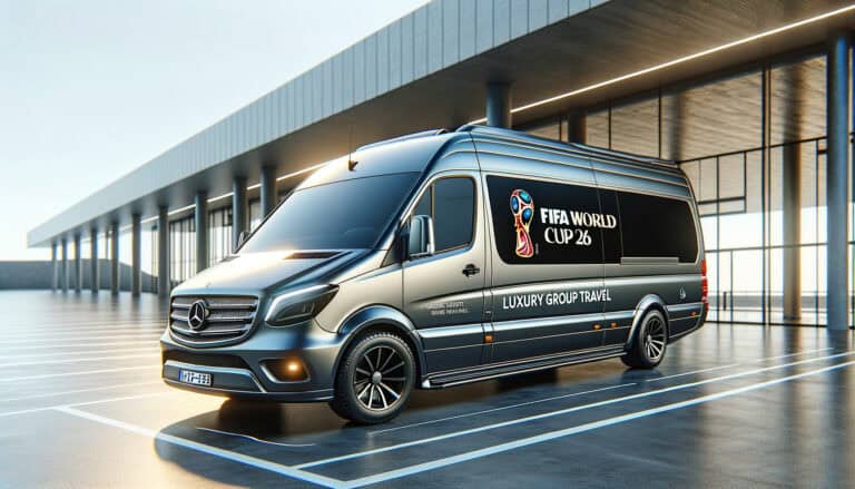 Luxury Mercedes van with FIFA World Cup 26 branding