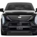 Front view of black Cadillac electric SUV