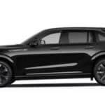 Black midsize SUV side profile on white background