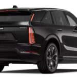 Black Cadillac SUV rear three-quarter view
