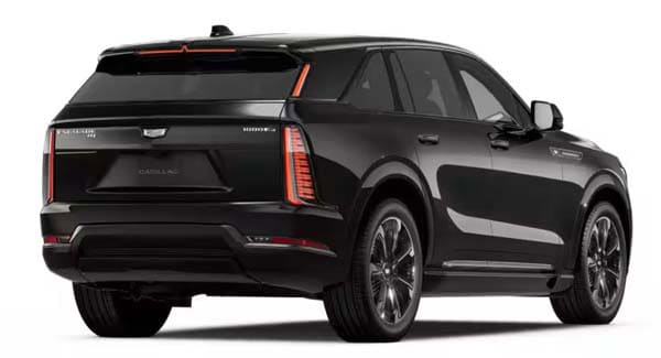 Black Cadillac SUV rear three-quarter view