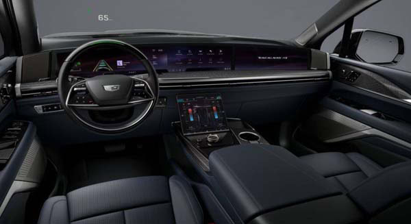 Modern luxury car interior with digital dashboard display