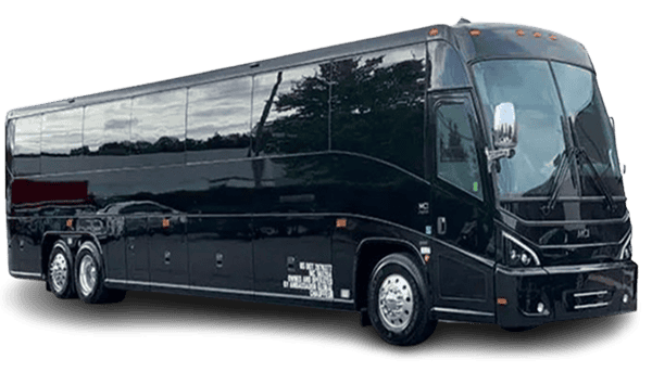 Black luxury motorcoach bus isolated on white background