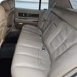 Beige leather rear car seats interior view