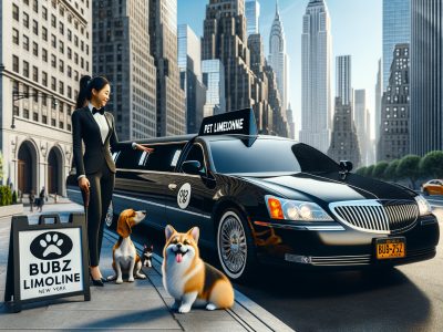 Pet limousine service with dogs in New York
