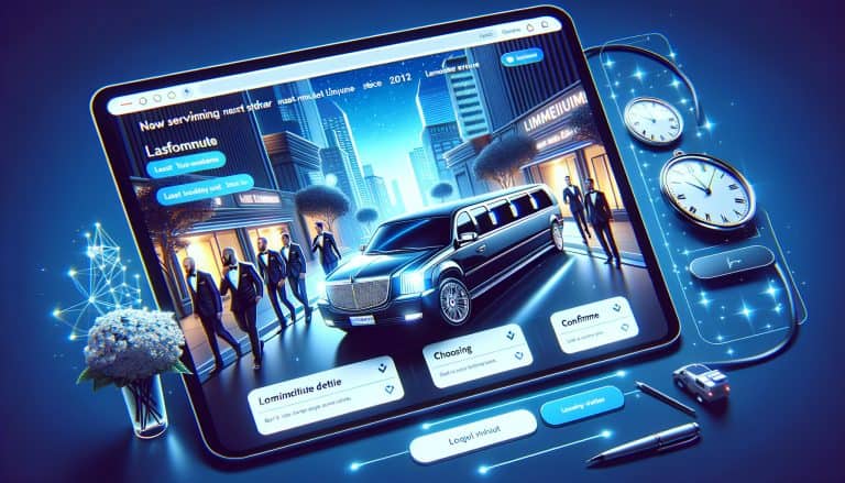 Tablet displaying luxury limousine booking service app