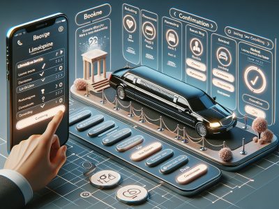 Smartphone app booking a luxury limousine service